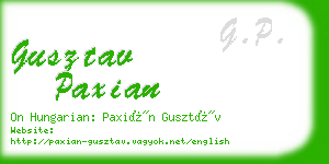 gusztav paxian business card